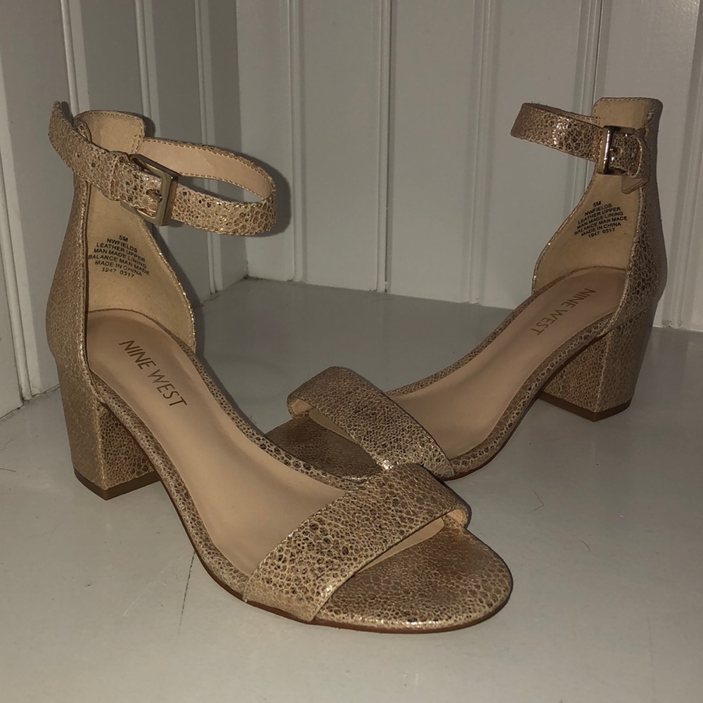 Gold block heels